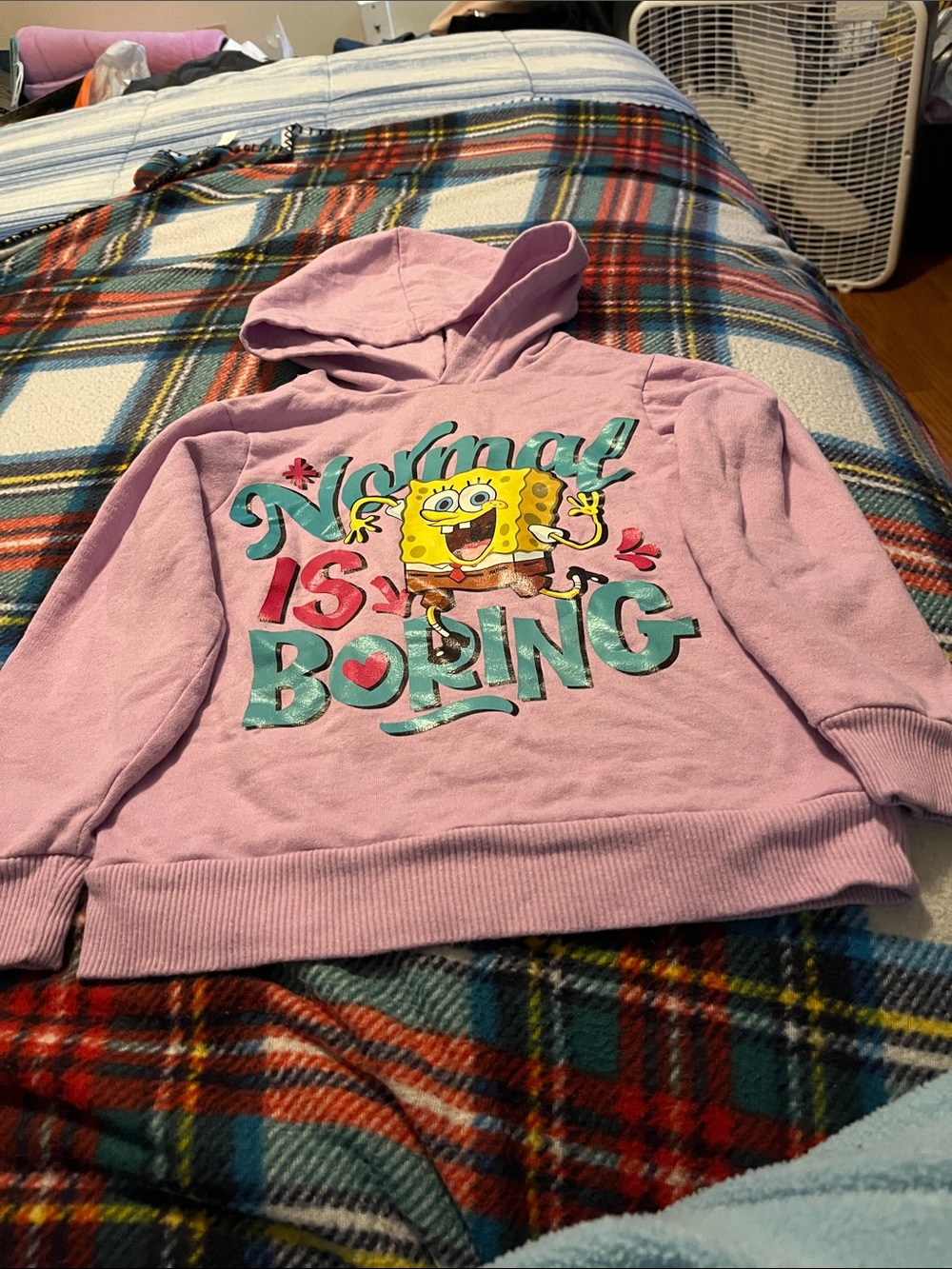SpongeBob Squarepants Lavender Pullover Hoodie with Embroidered Label